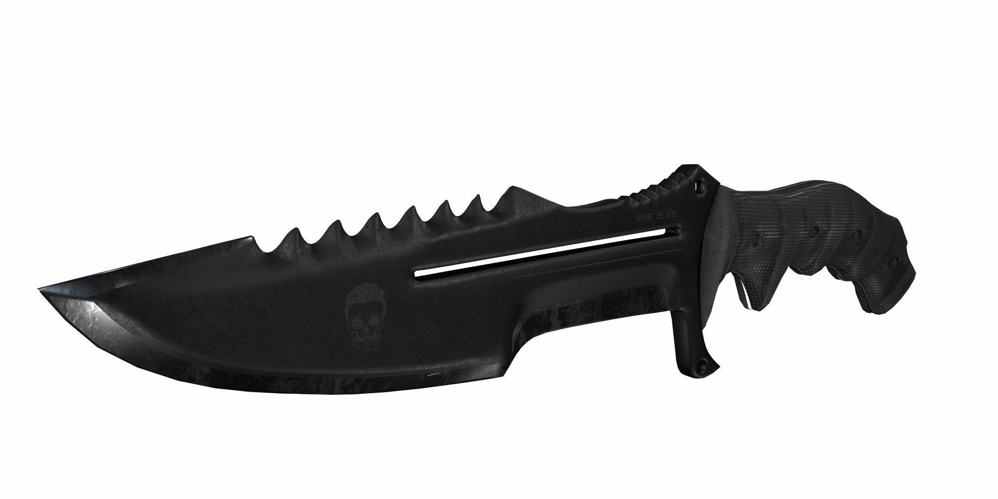 Combat knife Low-poly 3D model_1
