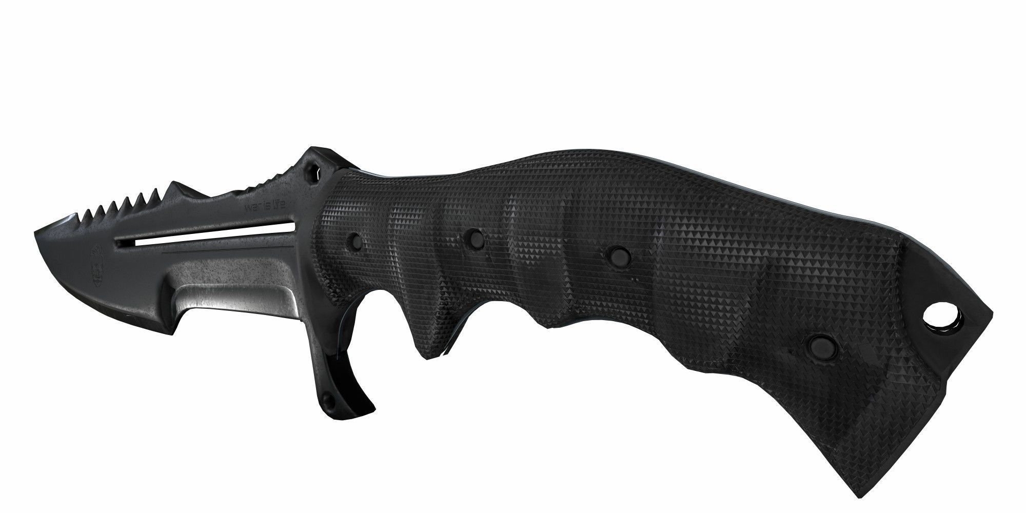 Combat knife Low-poly 3D model_2