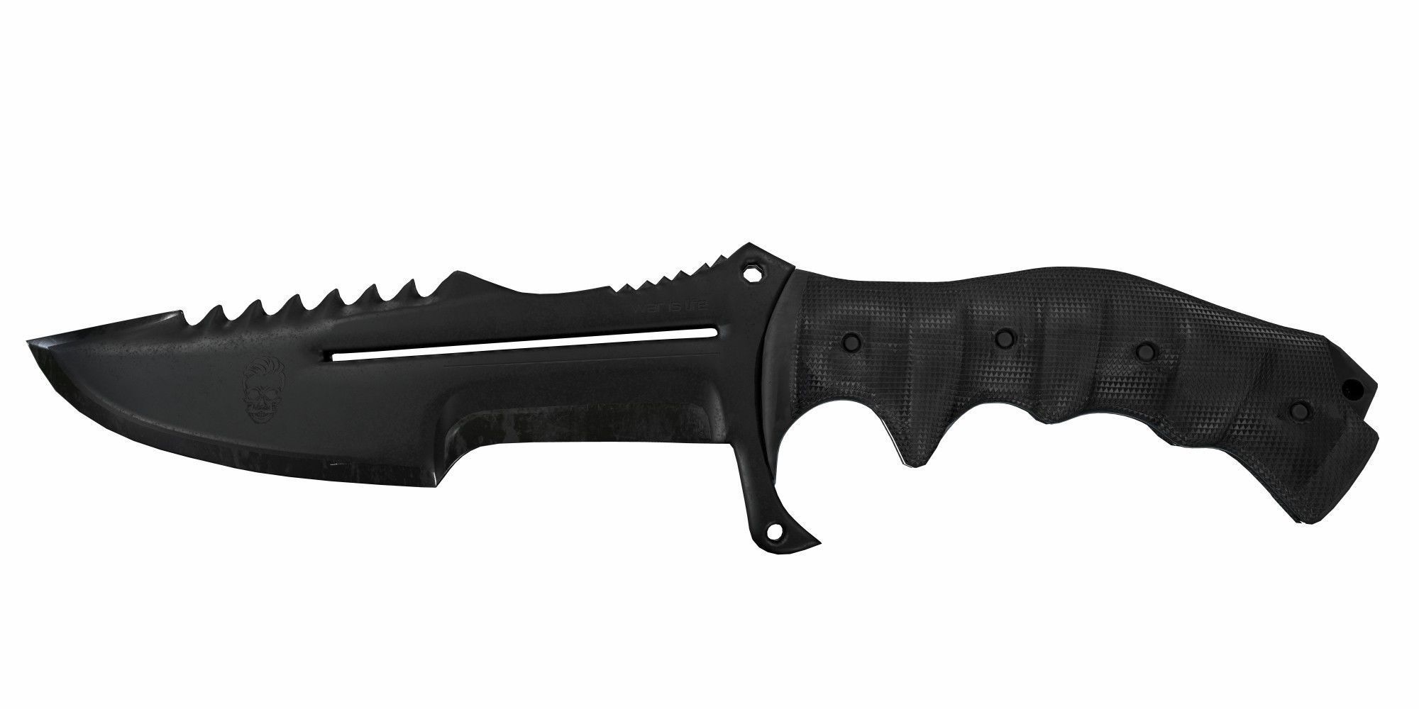Combat knife Low-poly 3D model_3
