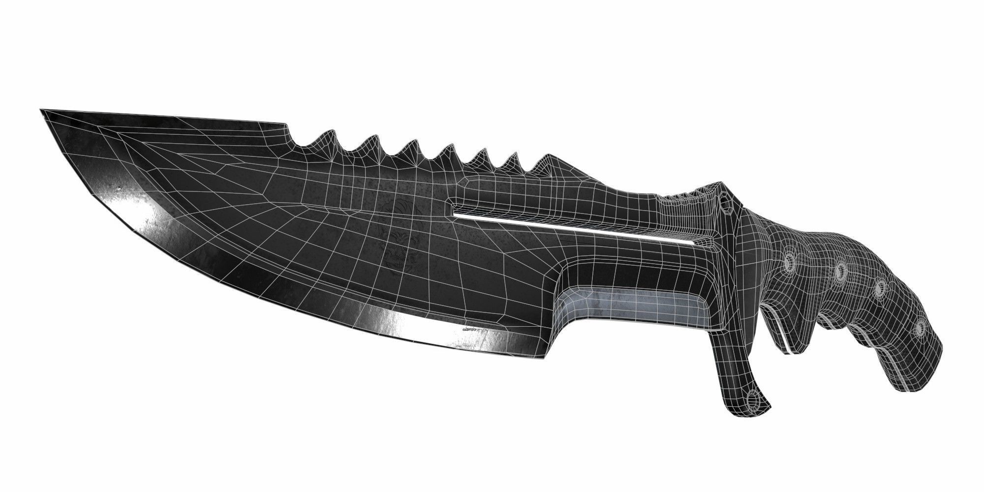 Combat knife Low-poly 3D model_8