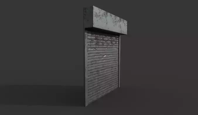 Metal industrial door Low-poly 3D model
