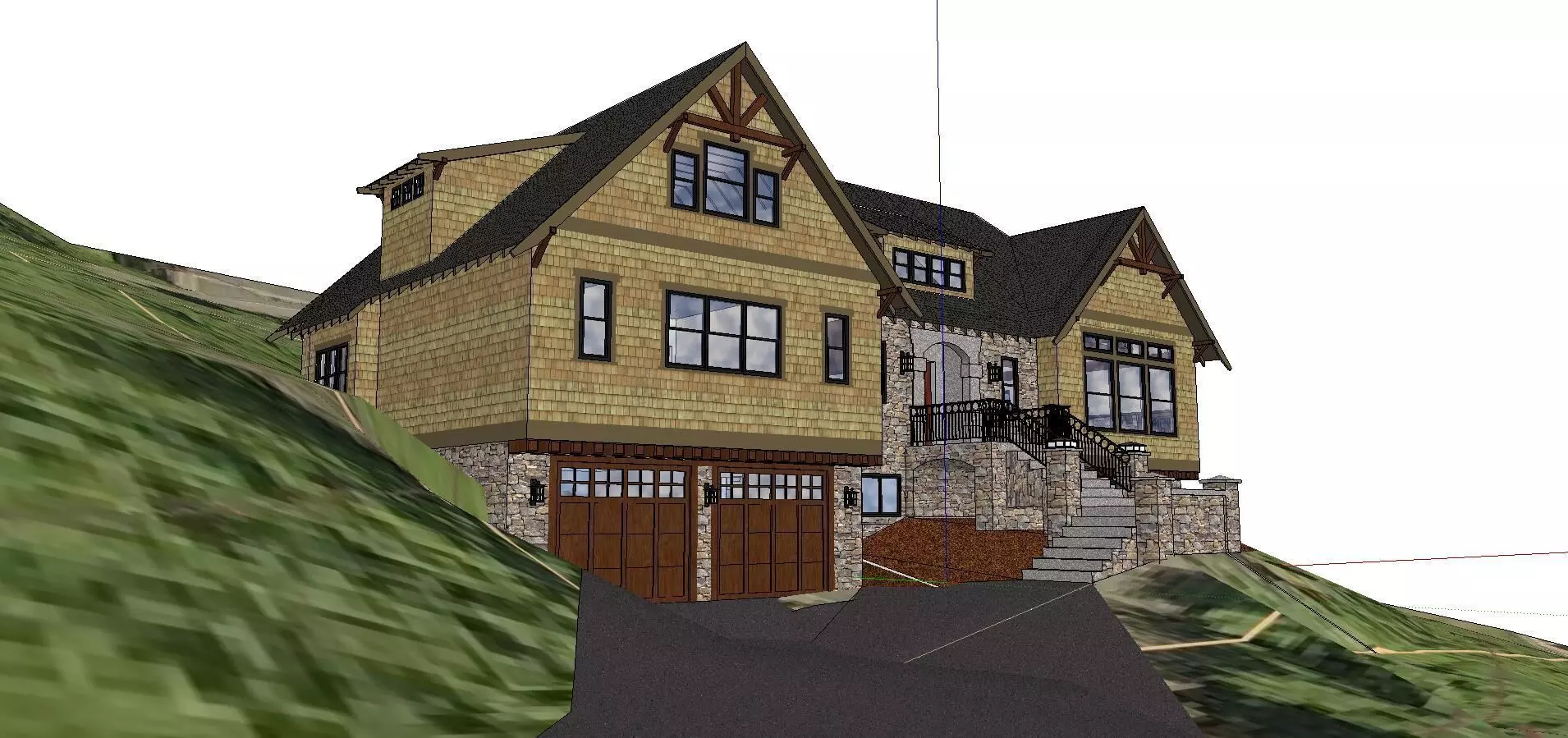 Nobility-History-Castle-Villa-015 house on hill 3D model
