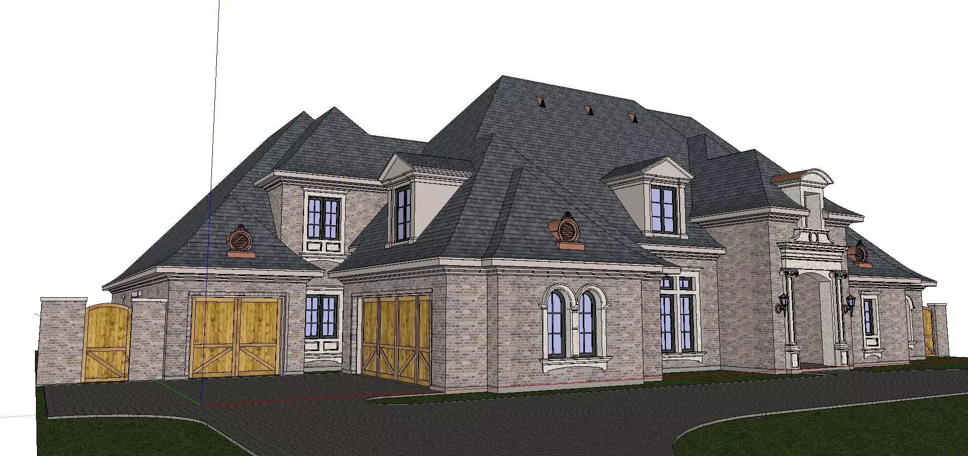 Nobility-History-Castle-Villa-016 front elevation for these e... 3D model
