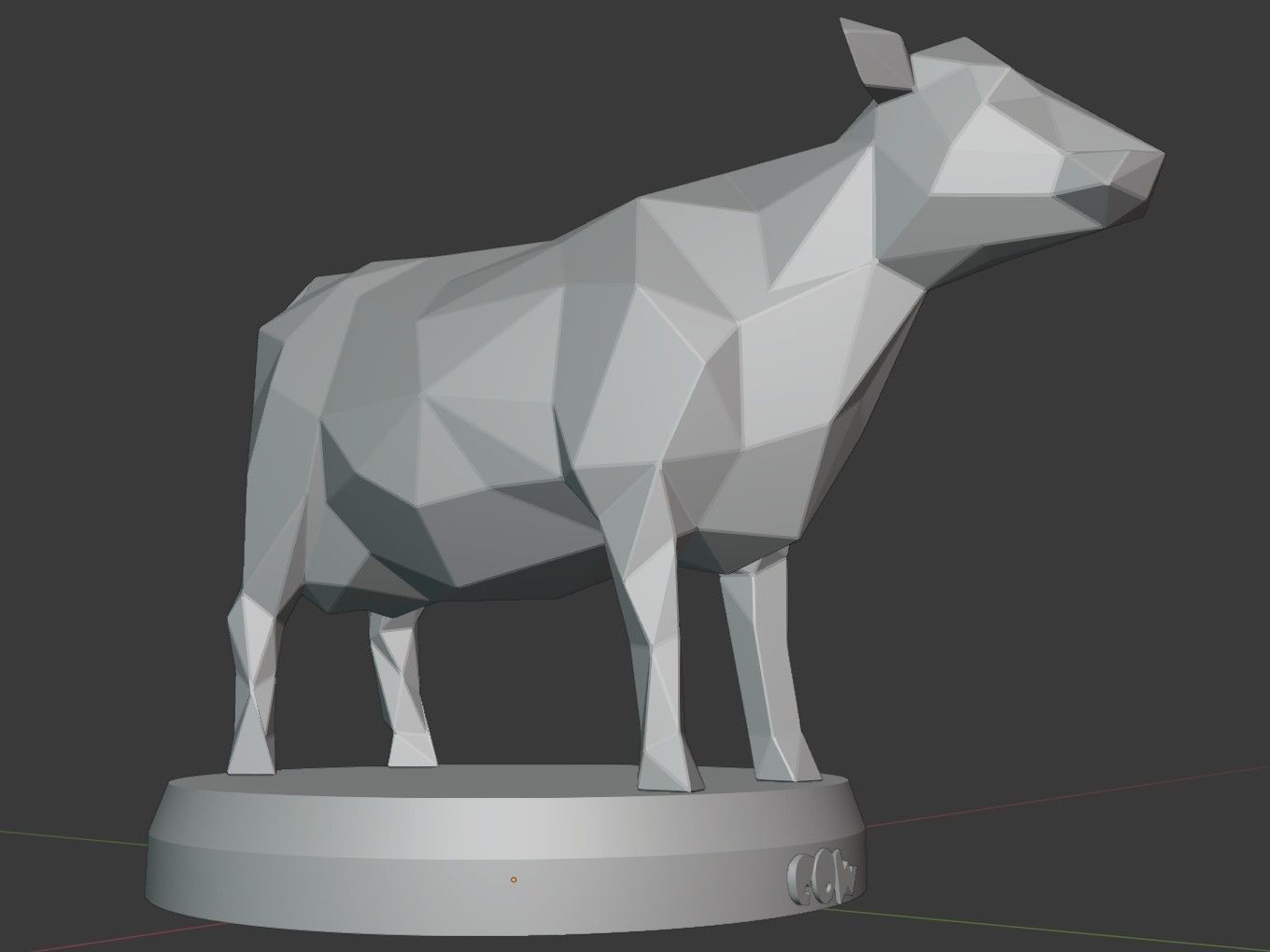 Poly Cow 3D print model_10