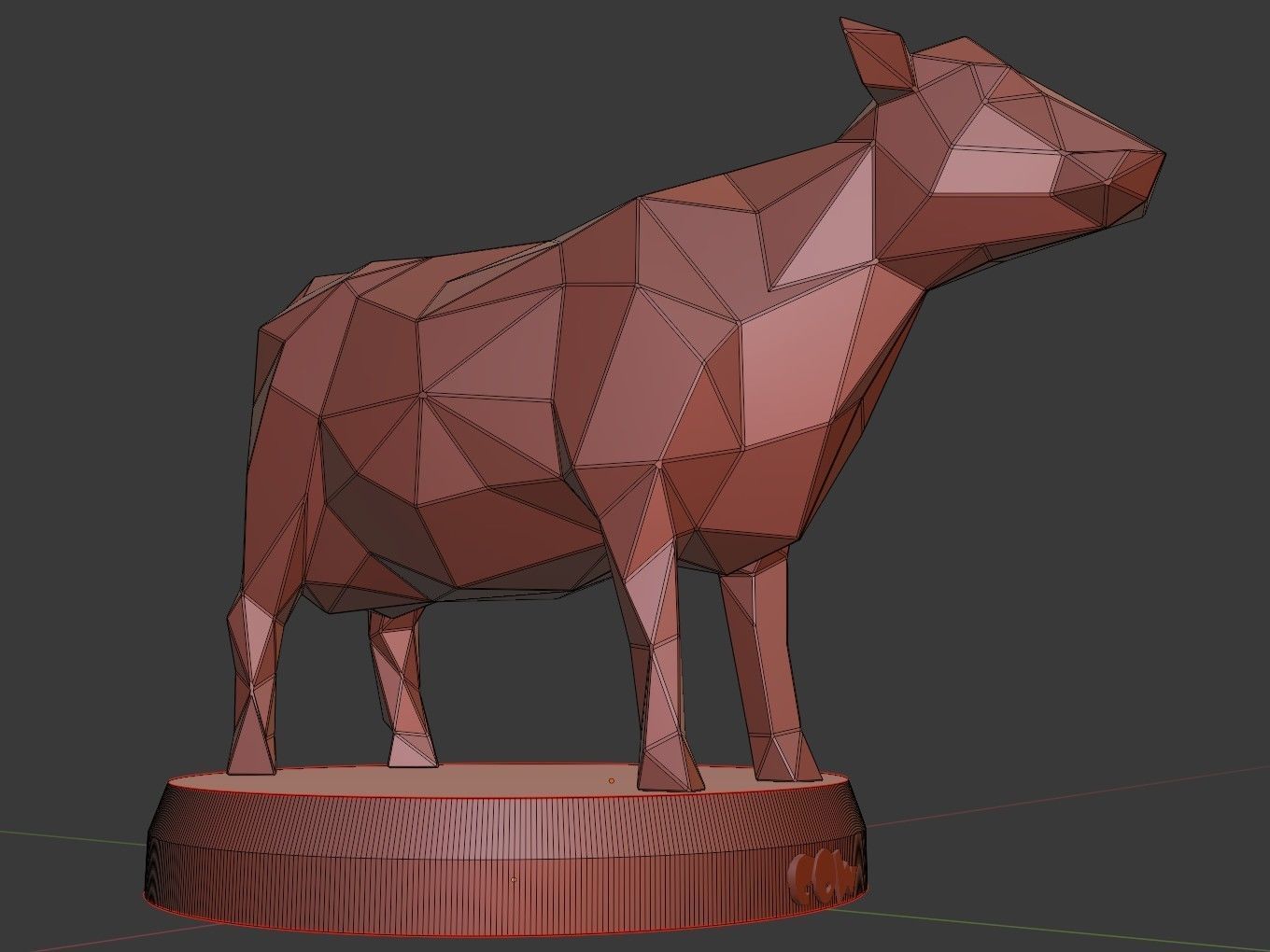 Poly Cow 3D print model_12