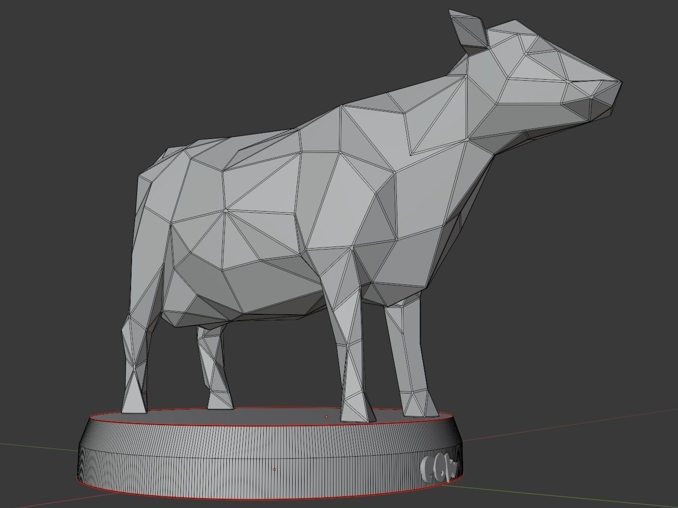 Poly Cow 3D print model_9