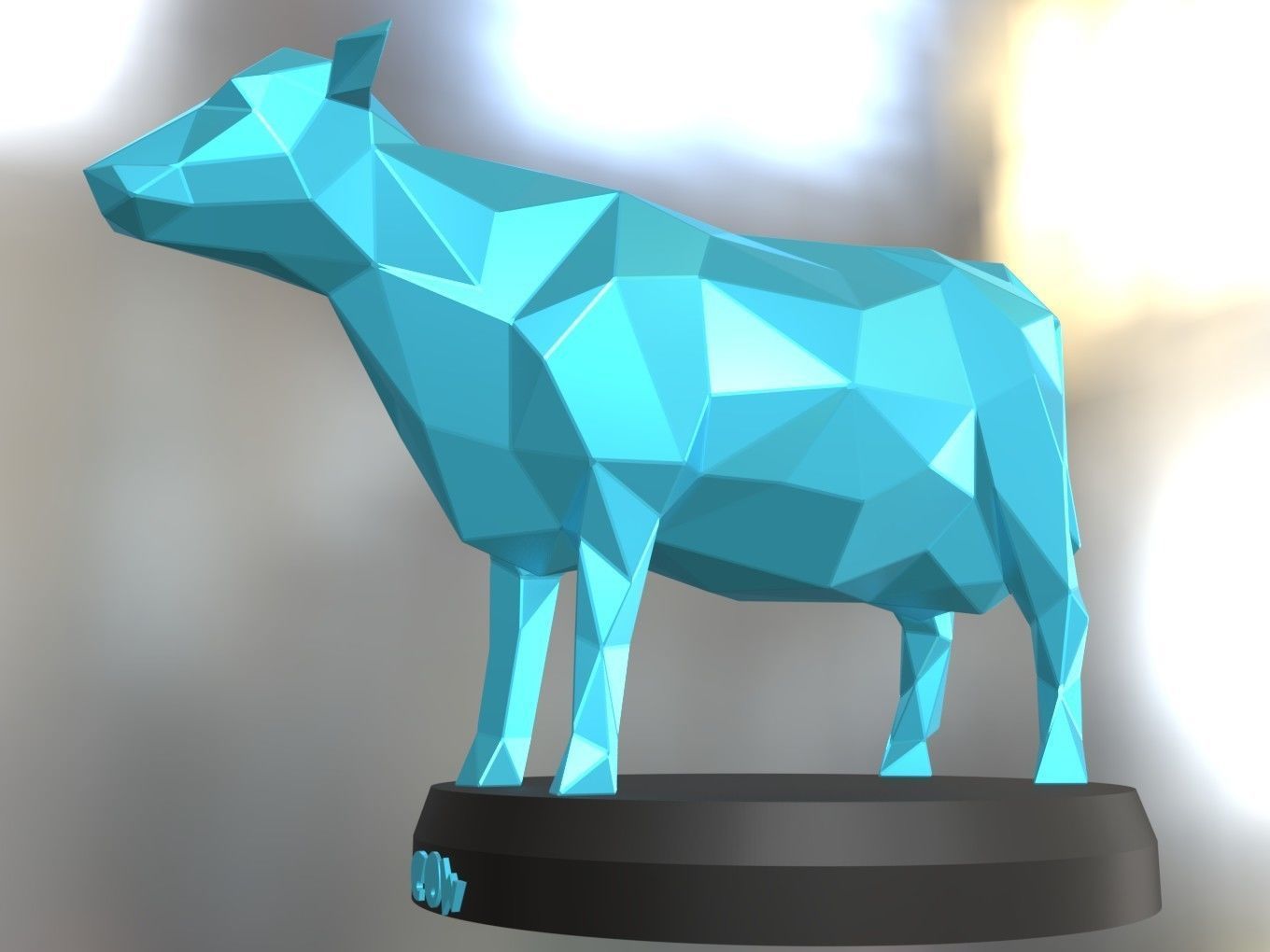 Poly Cow 3D print model_3