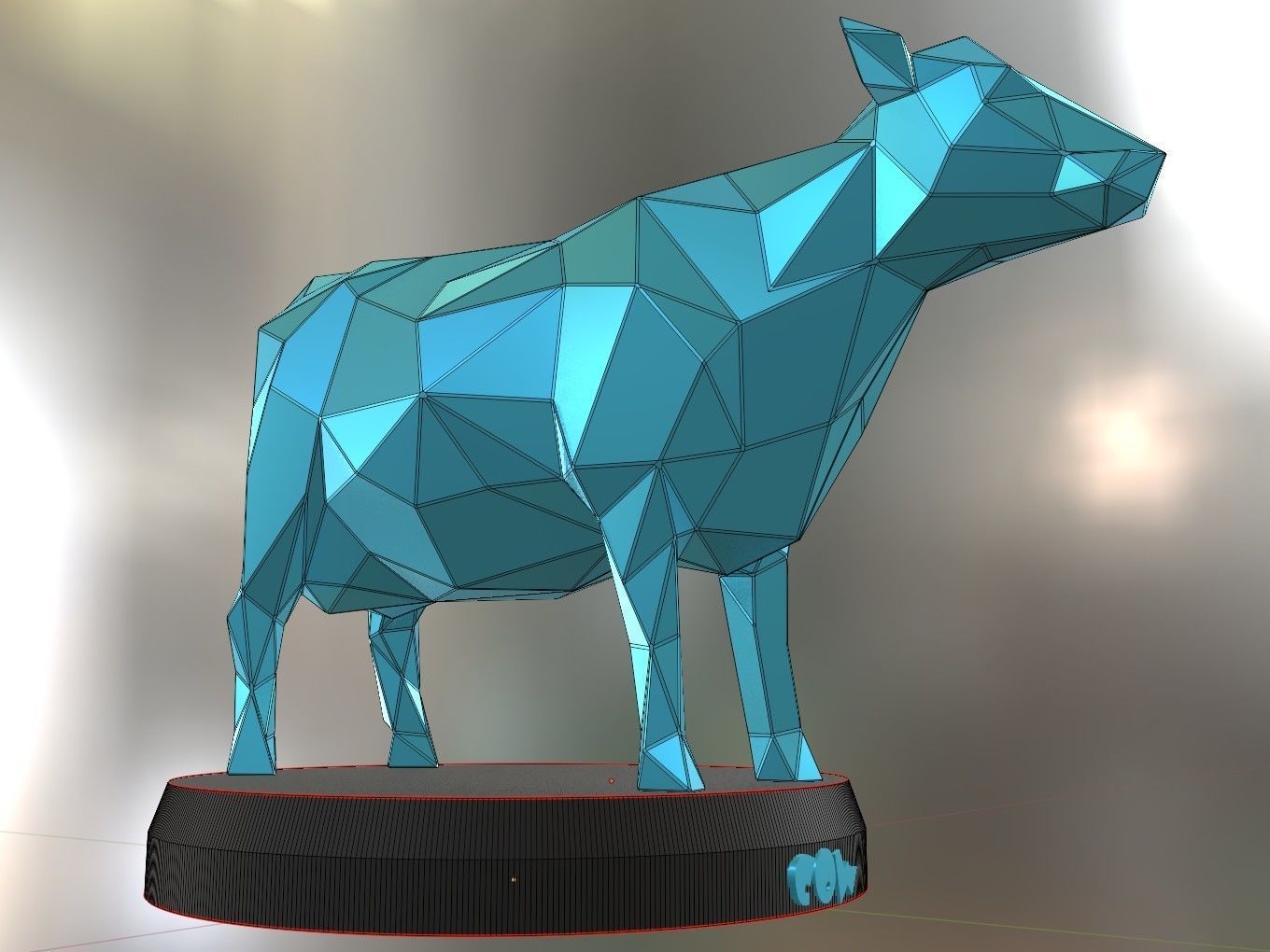 Poly Cow 3D print model_8