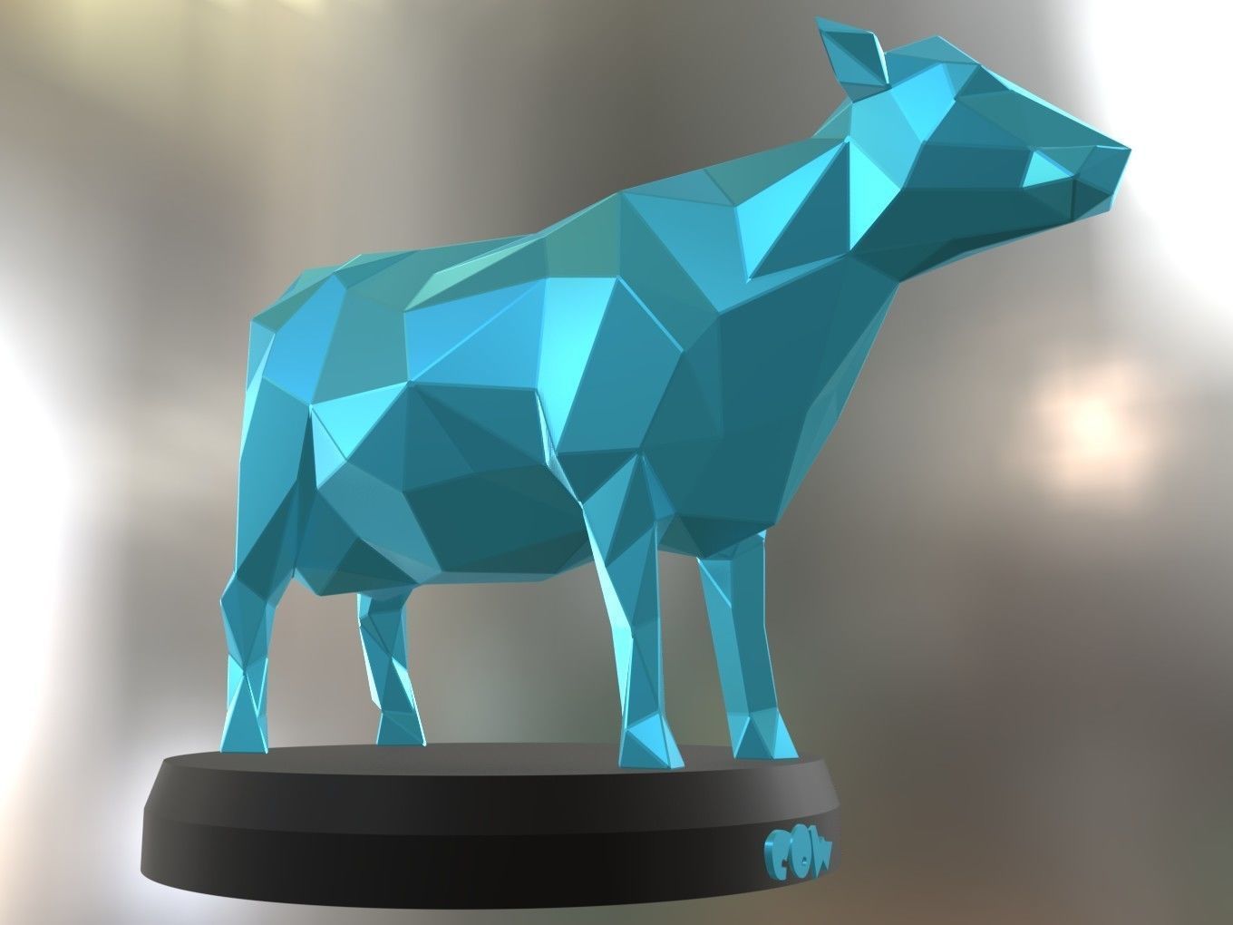 Poly Cow 3D print model_7