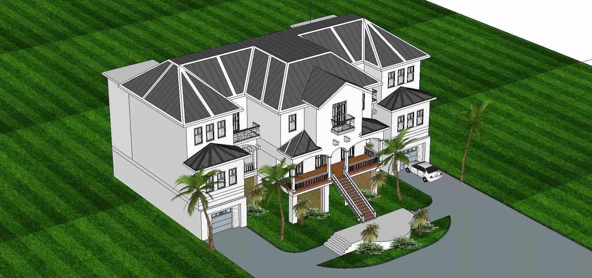 Nobility-History-Castle-Villa-017 house with two stories and ... 3D model