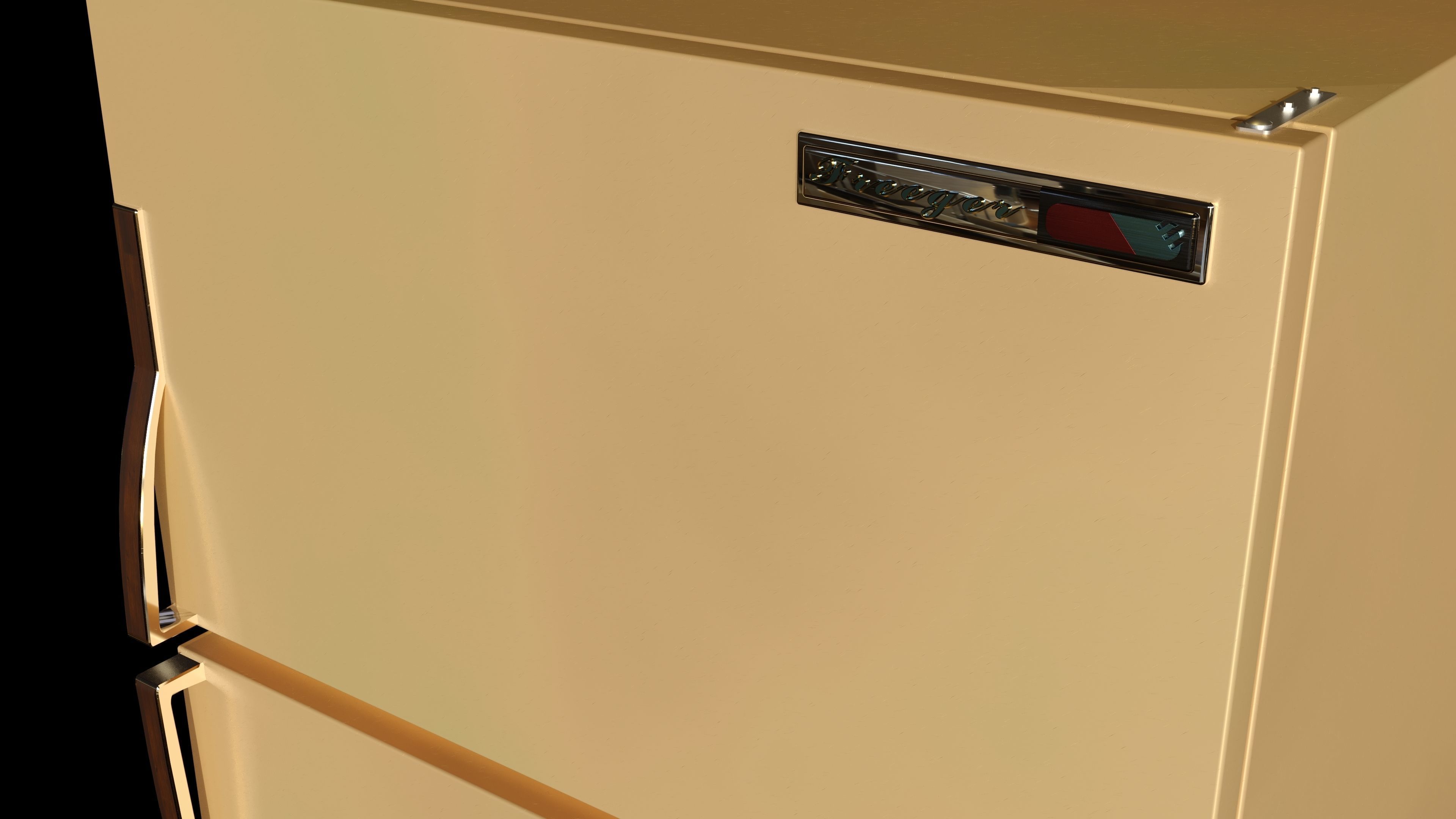 Vintage Refrigerator 3D model_4