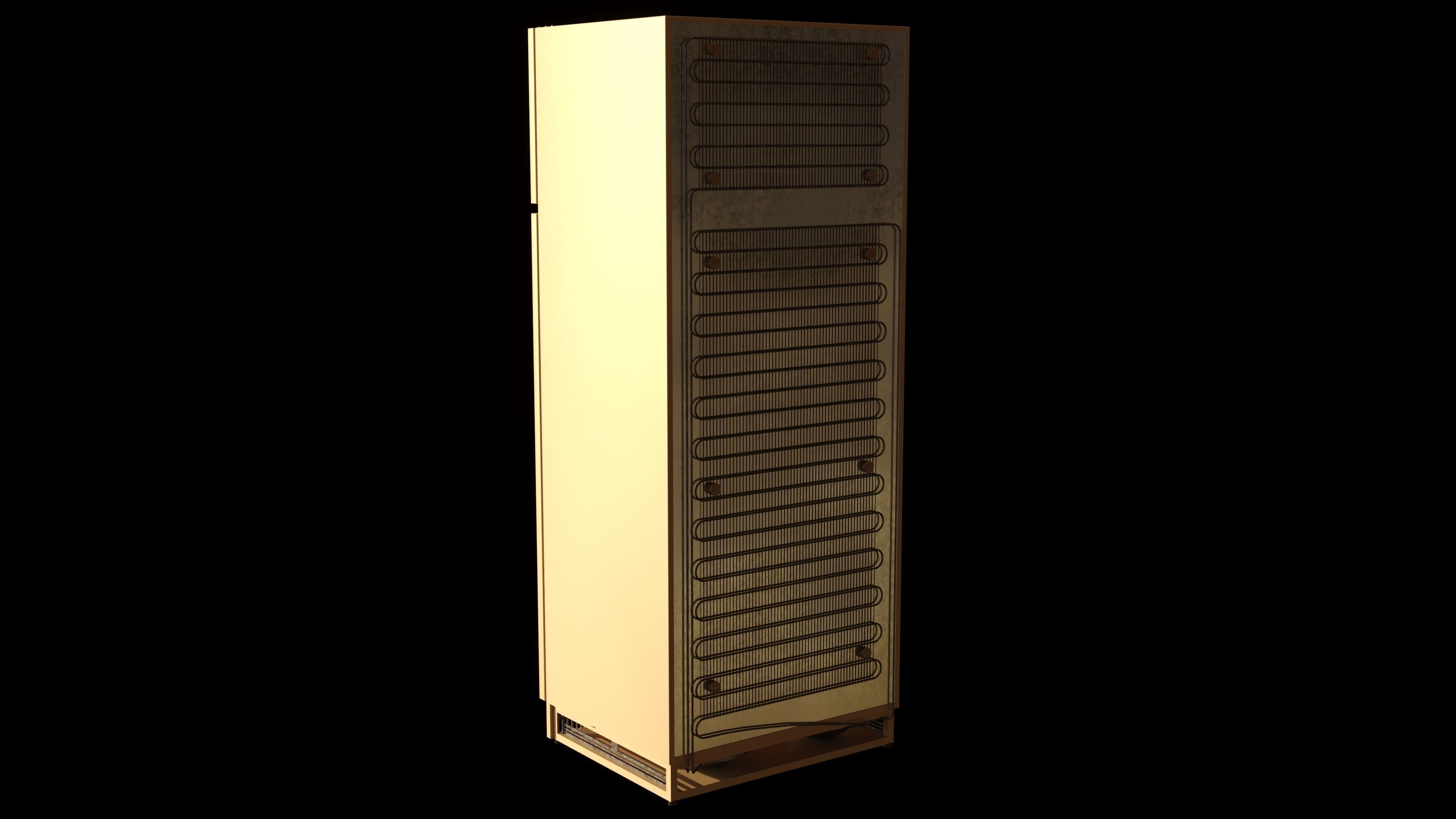 Vintage Refrigerator 3D model_3