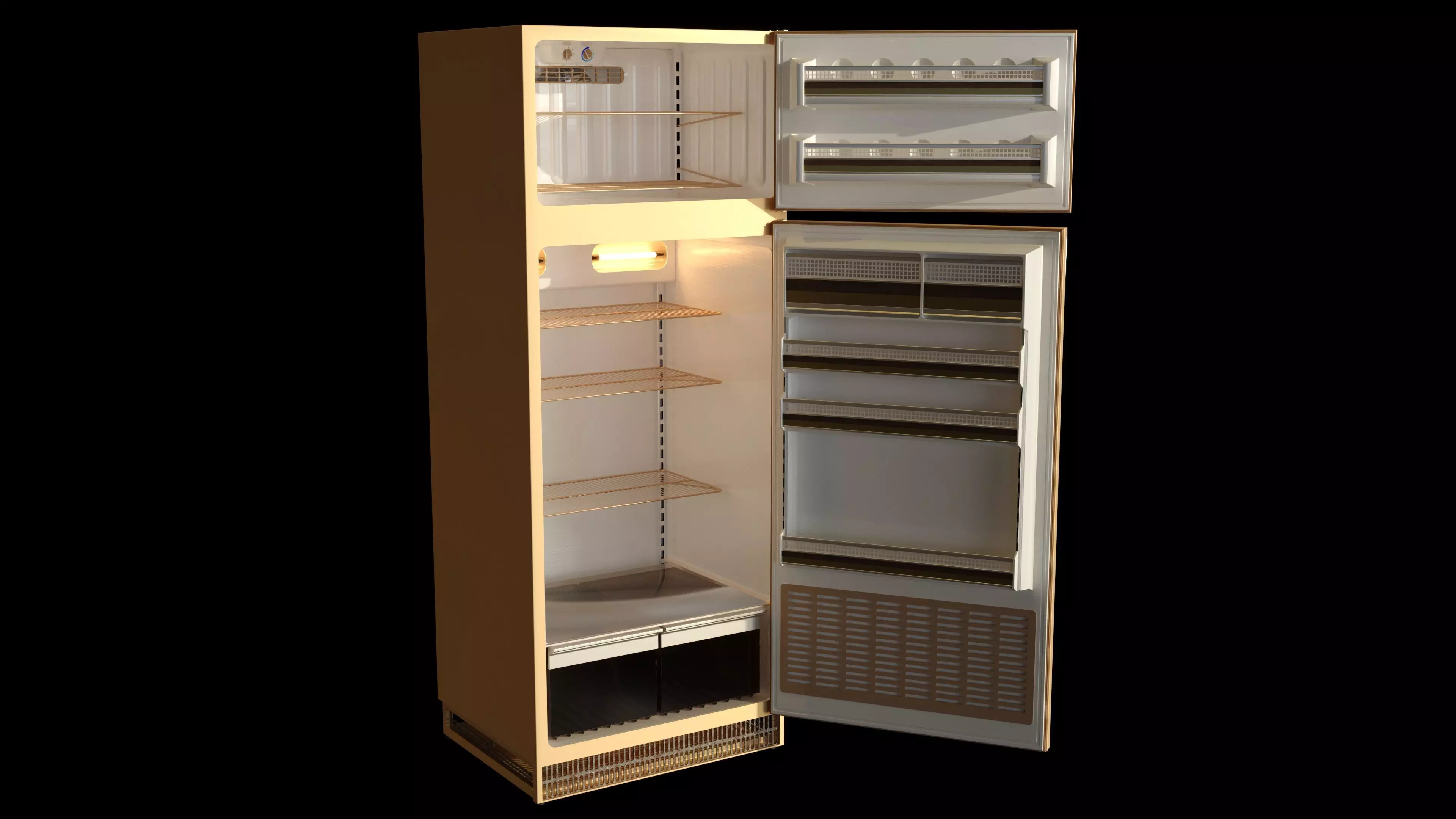 Vintage Refrigerator 3D model_0