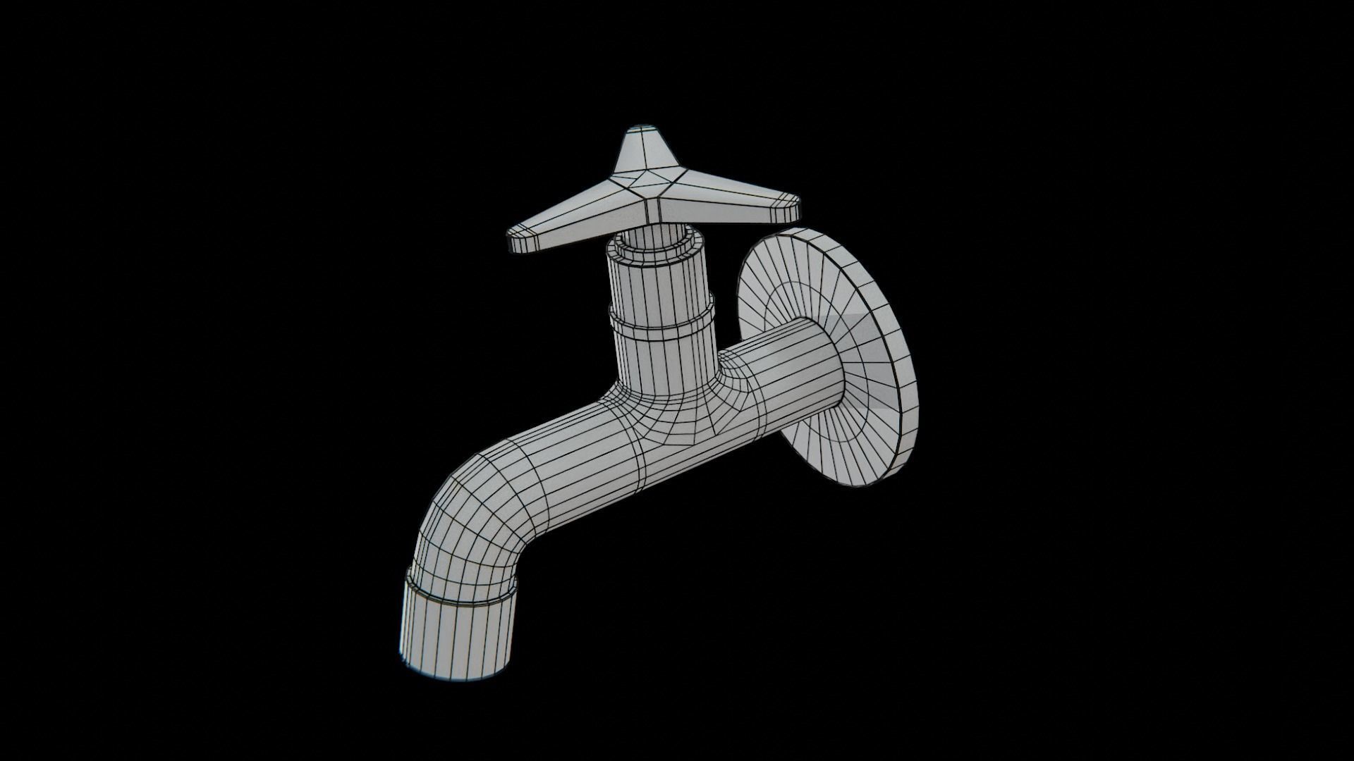 Tap chrome Low-poly 3D model_6