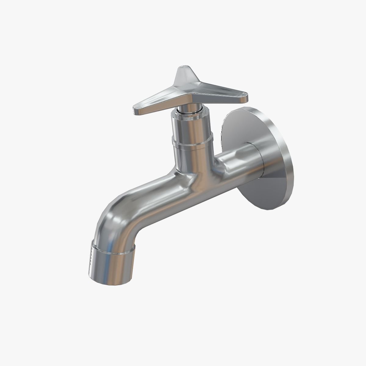Tap chrome Low-poly 3D model_4