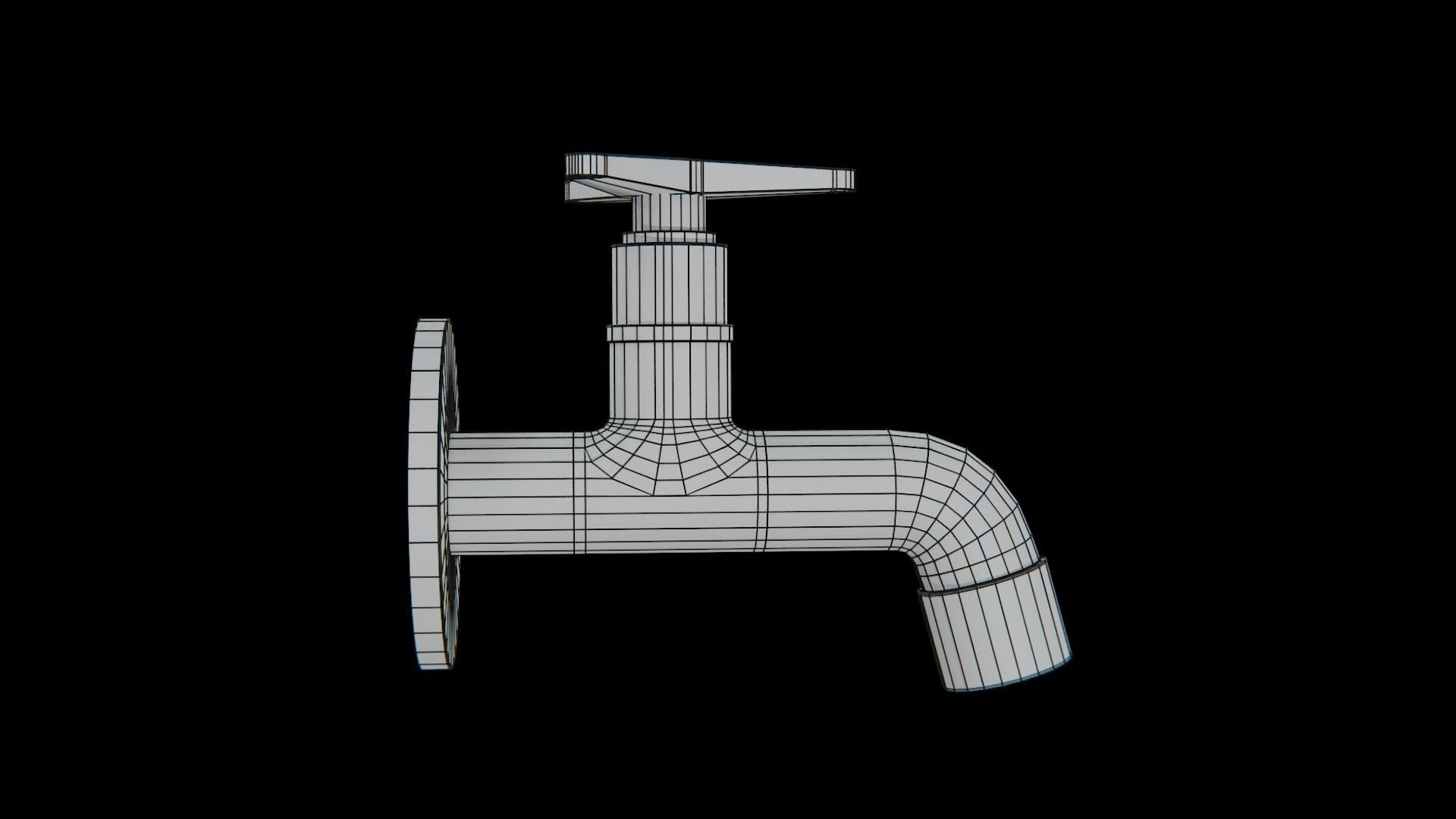 Tap chrome Low-poly 3D model_7