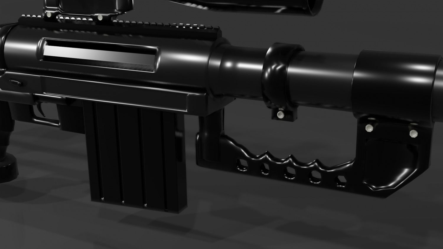 CheyTac M200 Intervention Sniper Rifle Low-poly 3D model_9