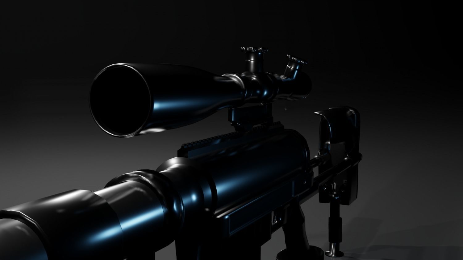 CheyTac M200 Intervention Sniper Rifle Low-poly 3D model_2