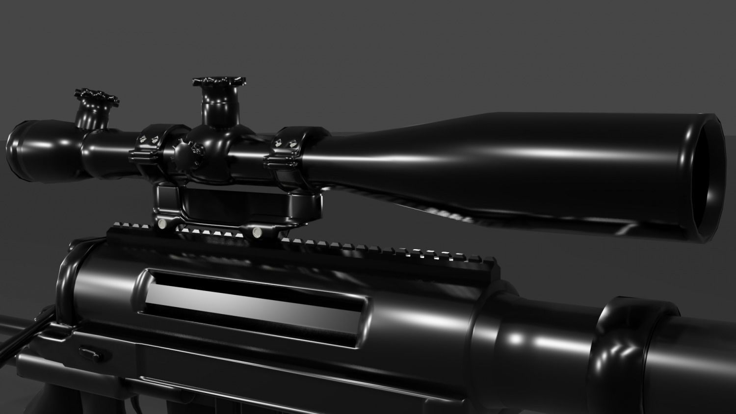 CheyTac M200 Intervention Sniper Rifle Low-poly 3D model_10