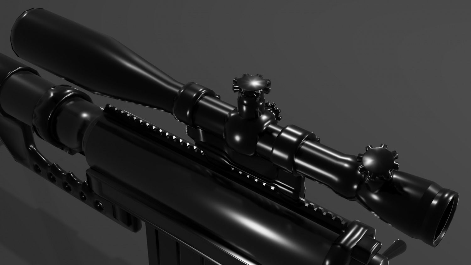 CheyTac M200 Intervention Sniper Rifle Low-poly 3D model_3