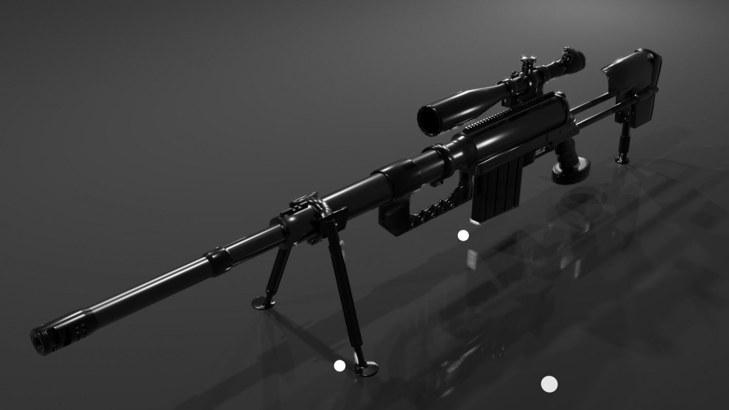 CheyTac M200 Intervention Sniper Rifle Low-poly 3D model_1