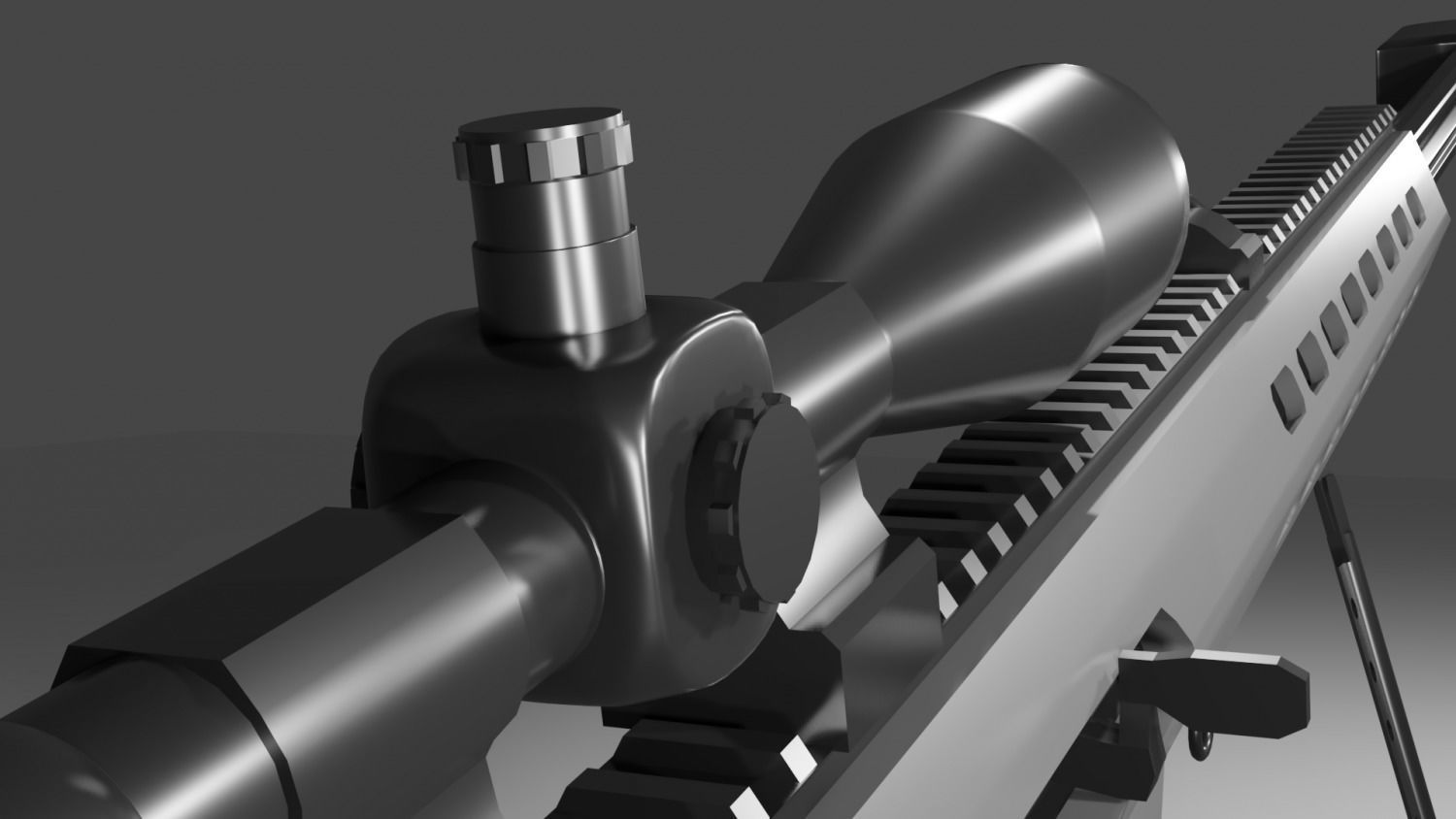 CheyTac M200 Intervention Sniper Rifle Low-poly 3D model_13