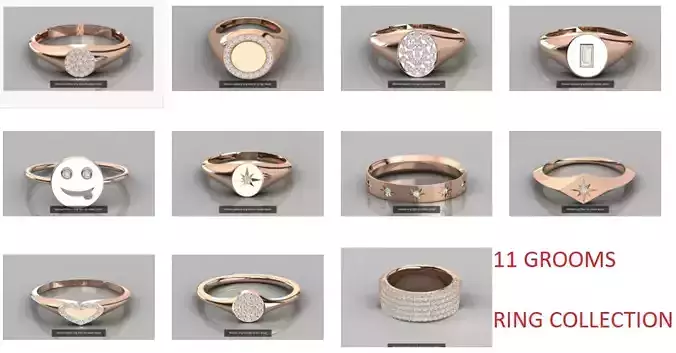 11 Groom Gents Mens ring 3dm stl render detail  3D Model Collection