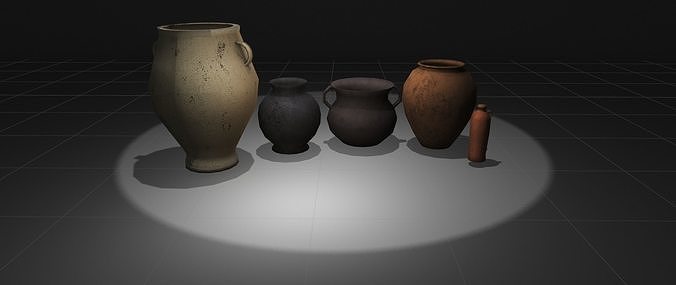 Vase Pack Low-poly 3D model