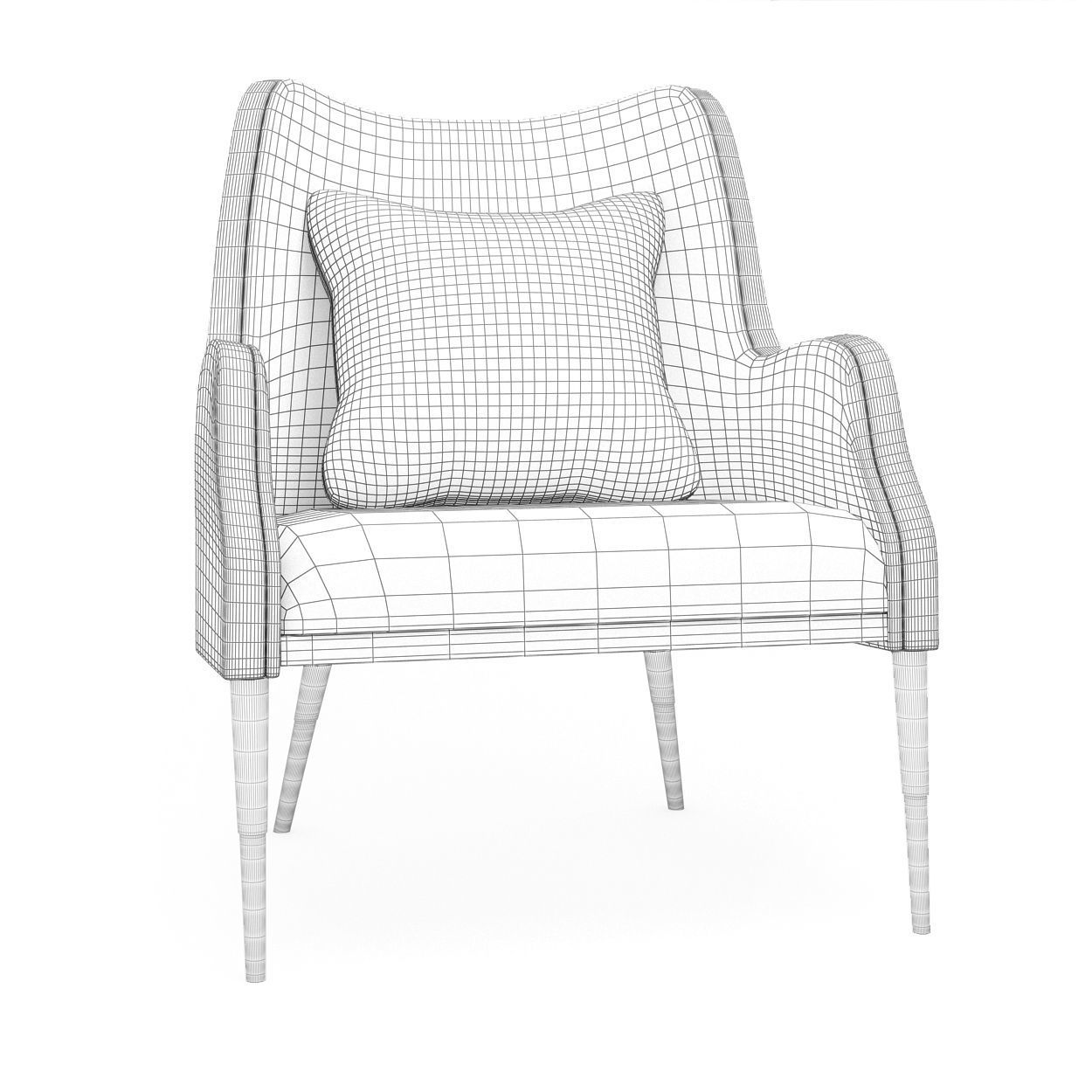 Carver Armchair 3D model_2