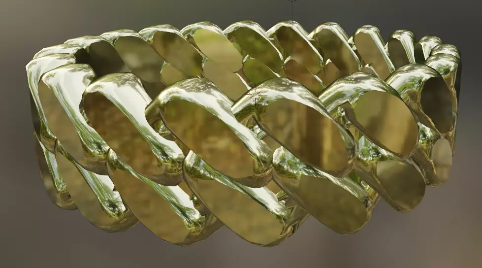 Cuban link ring with filled in gaps 3D print model_0