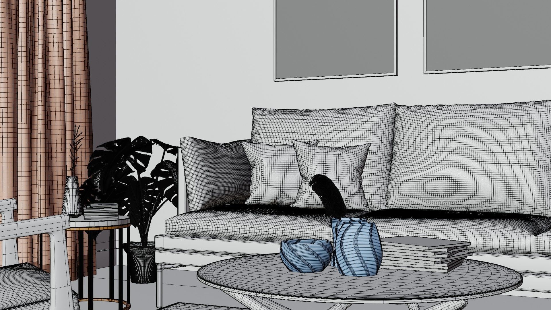 Sunny Day Living Room 3D model_5