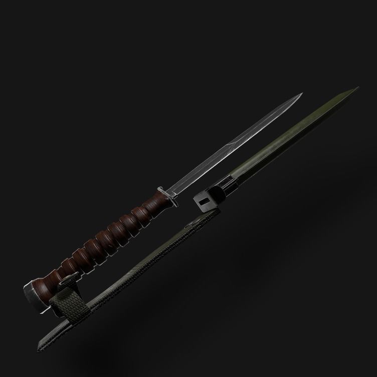 Knife m3 us Low-poly 3D model_3