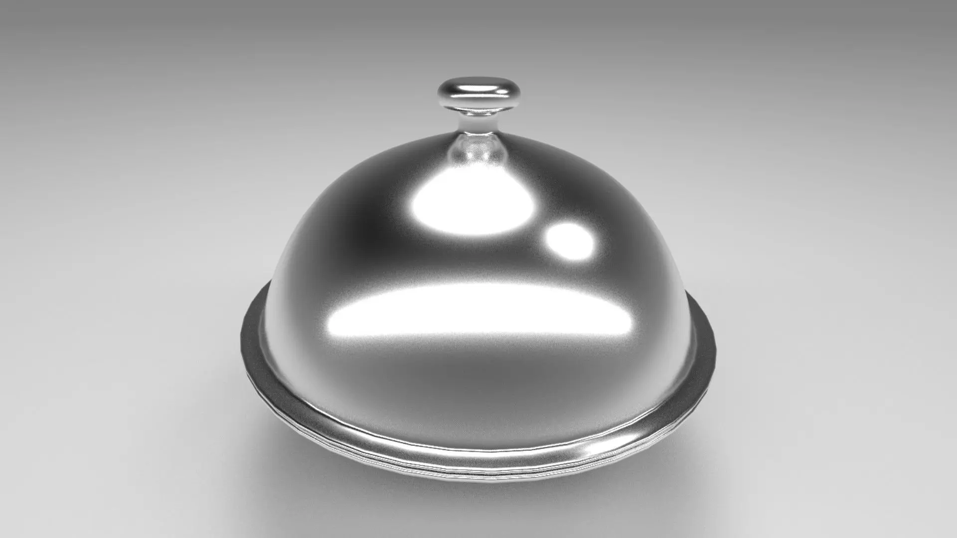 Silver Platter Low-poly 3D model_0