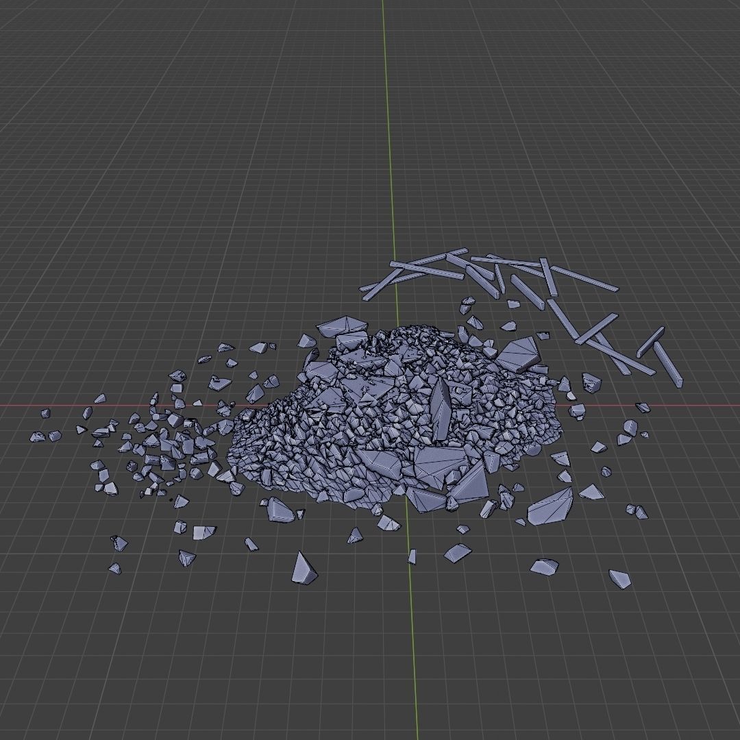 DESTROYED BUILDING CLASSICAL APOCALYPSE WAR RUINED 01 Low-poly 3D model_14