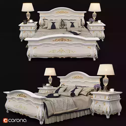 chines bed Low-poly 3D model