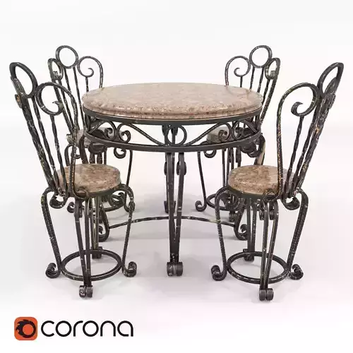 Forged table and chairs
