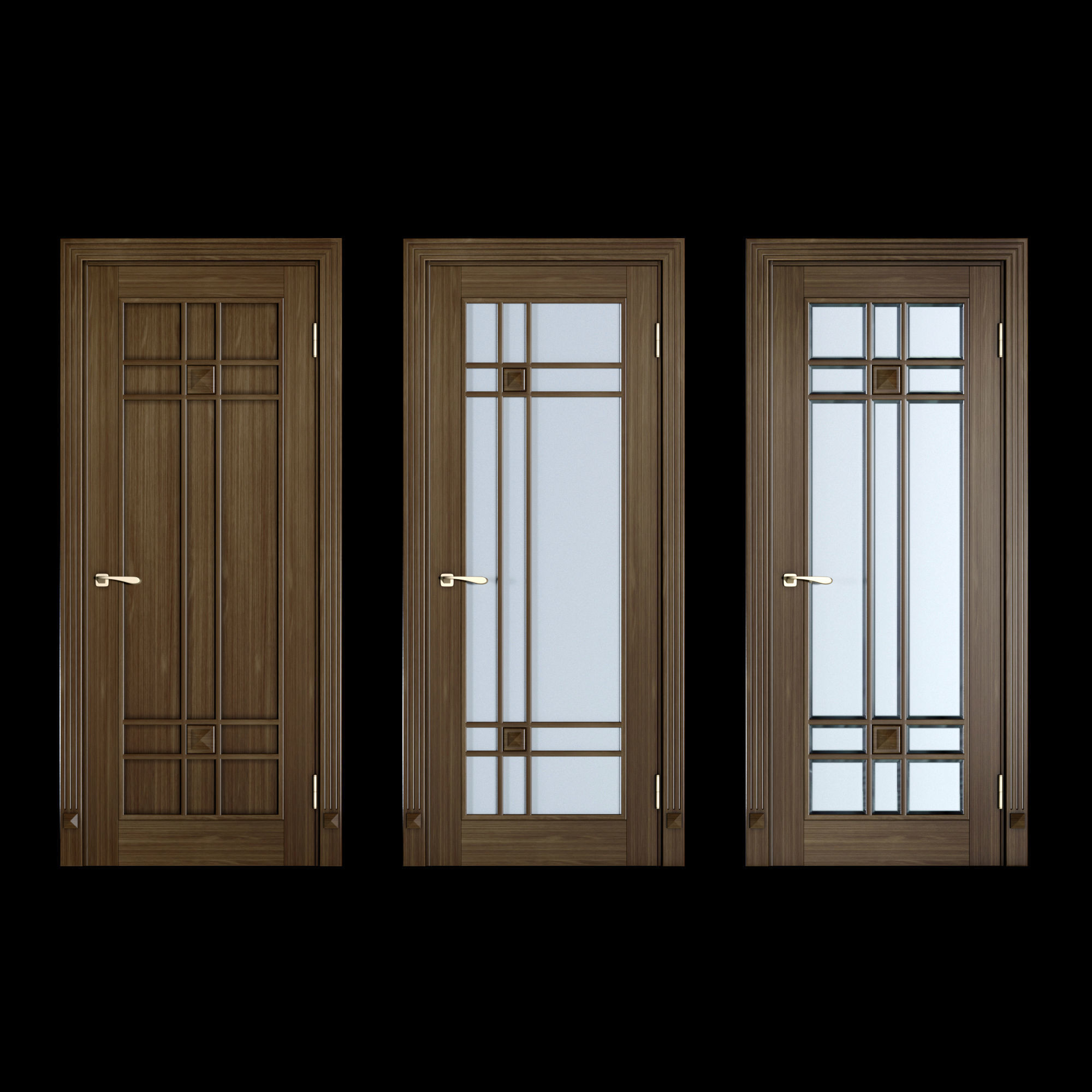 Door collection Low-poly 3D model_5