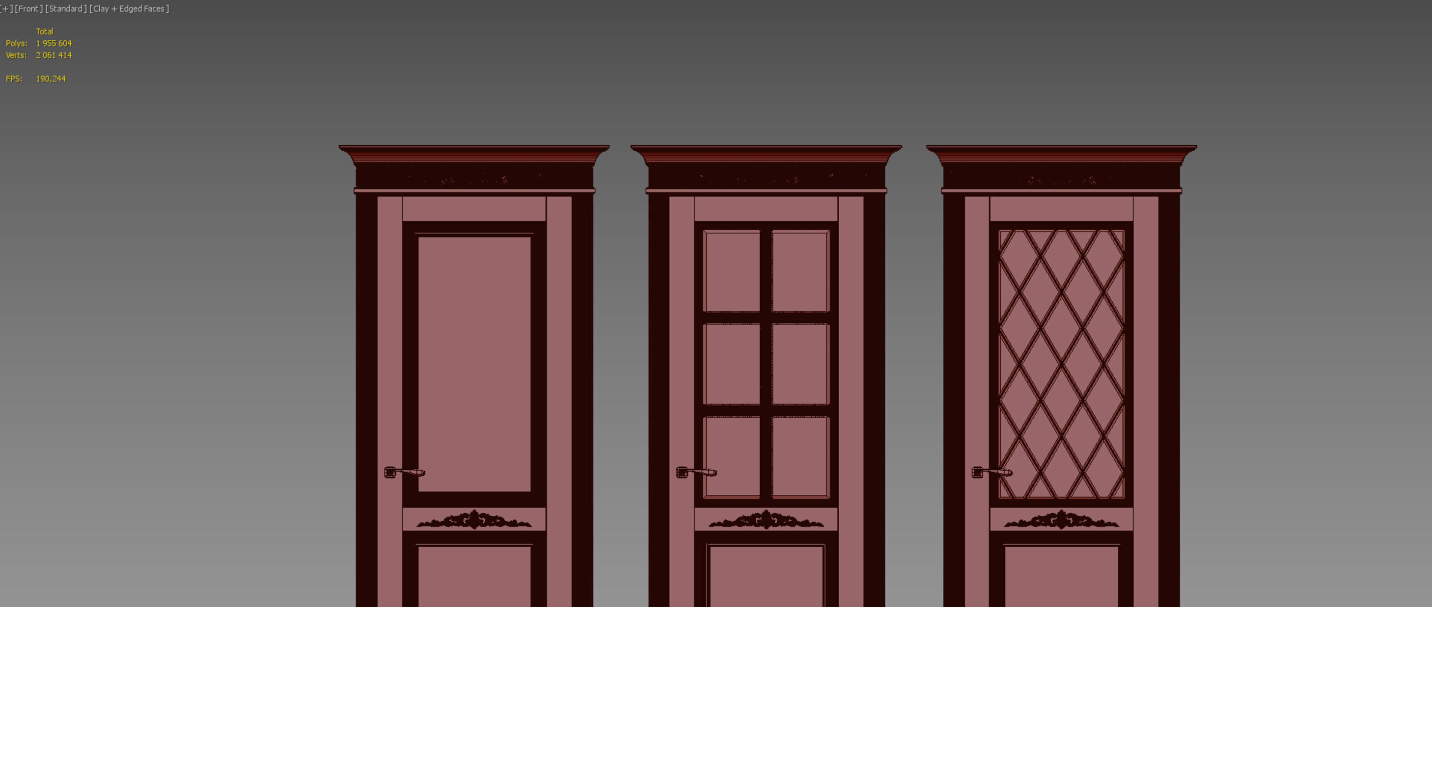 Door collection Low-poly 3D model_10