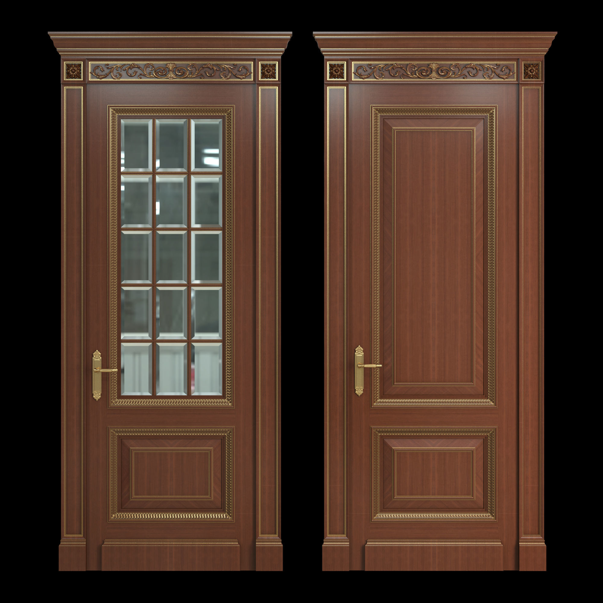 Door collection Low-poly 3D model_2