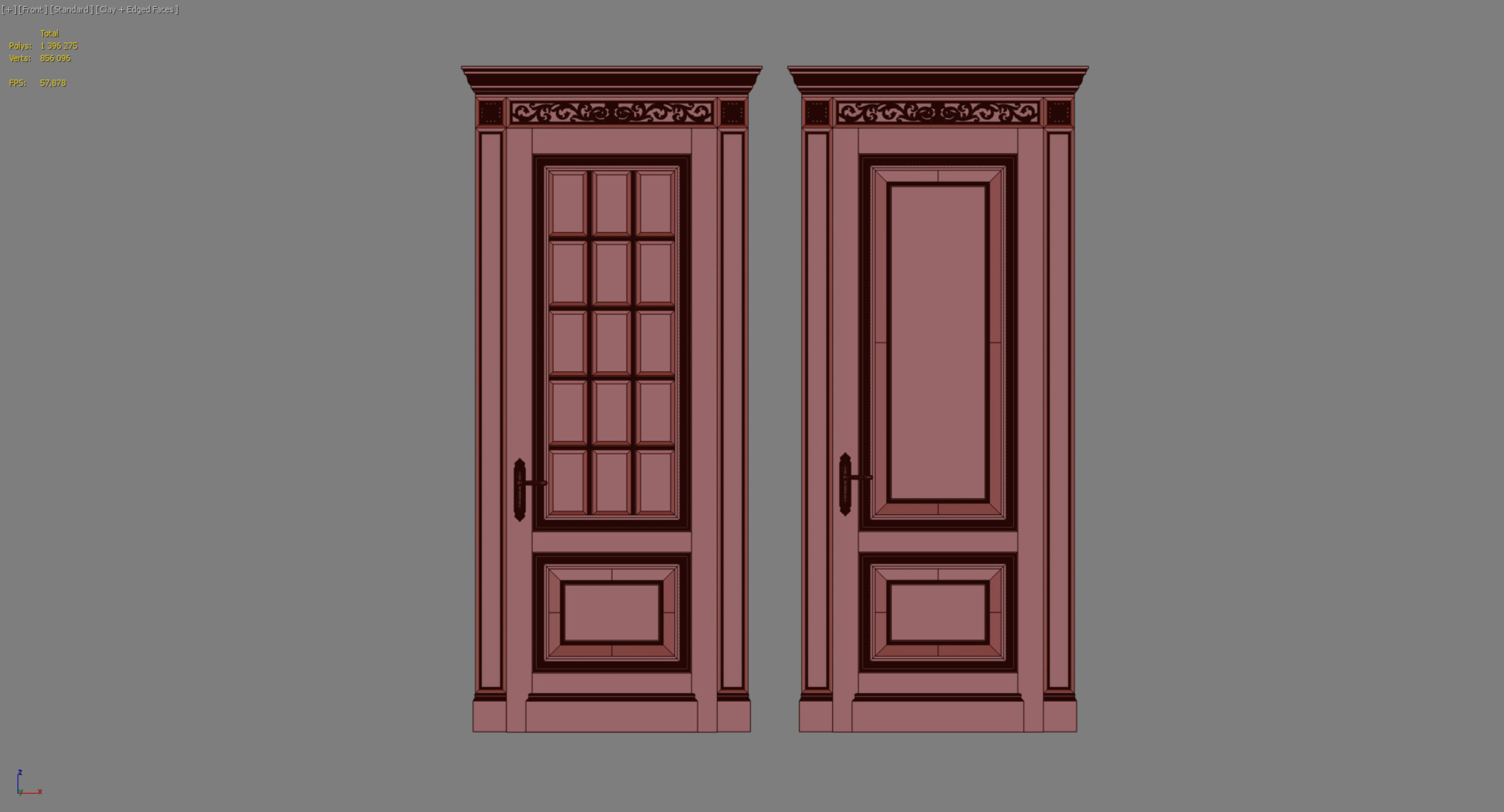 Door collection Low-poly 3D model_8