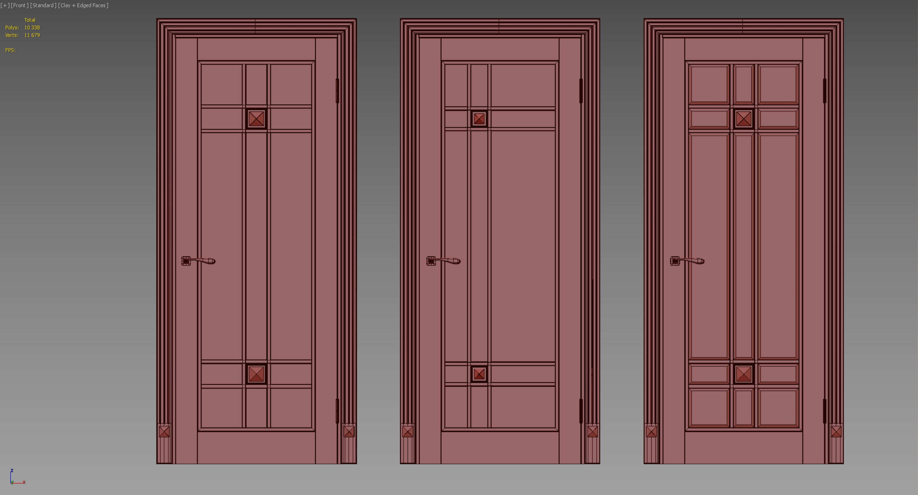 Door collection Low-poly 3D model_9