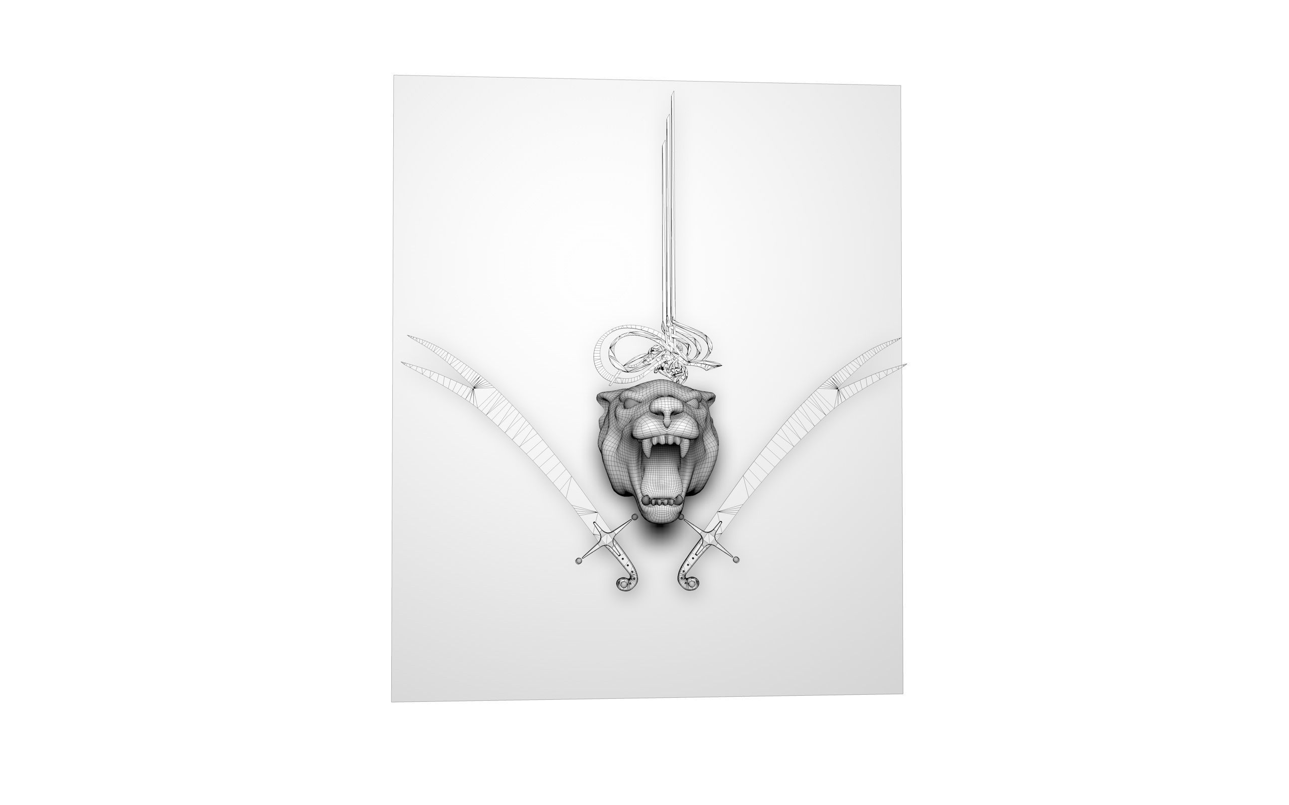   sword  Al Zulfiqar  panel 3D model_7