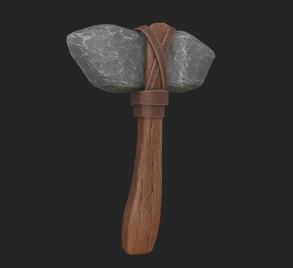 Primitive Hammer Free 3D model_0