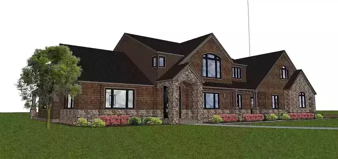 Nobility-History-Castle-Villa-040 front elevation of this house plan