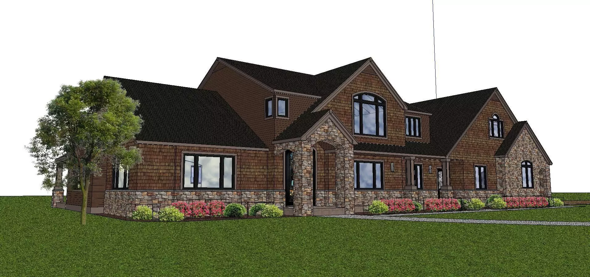Nobility-History-Castle-Villa-040 front elevation of this hou... 3D model