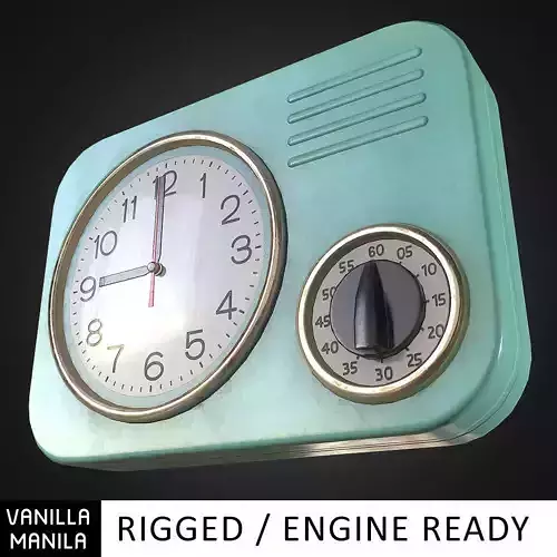 Retro  Kitchen - Clock Timer Low-poly 3D model
