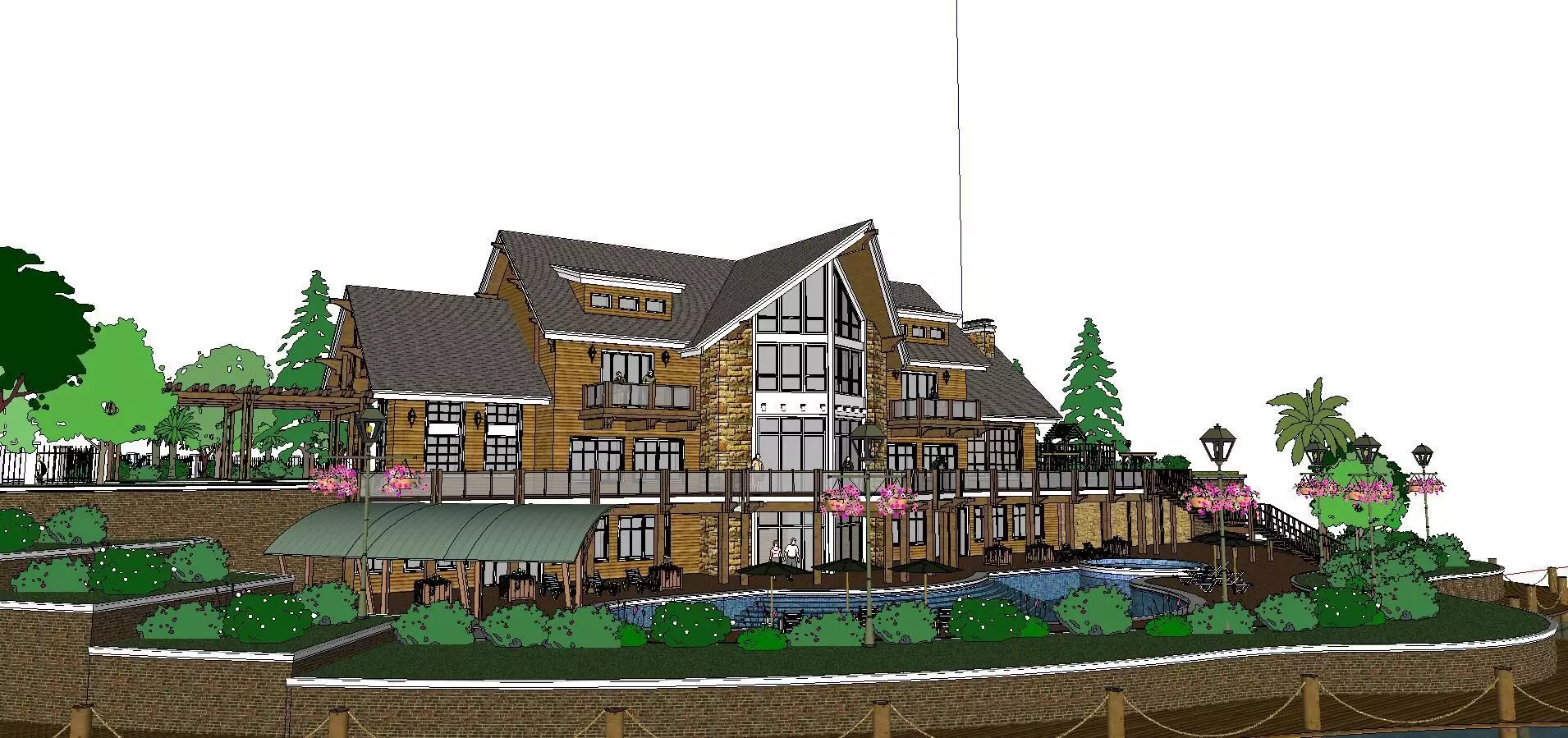 Nobility-History-Castle-Villa-048 house on lake 3D model