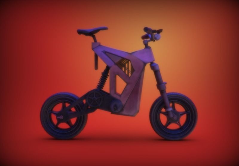 bicycle 3d model electric bike Low-poly 3D model_1