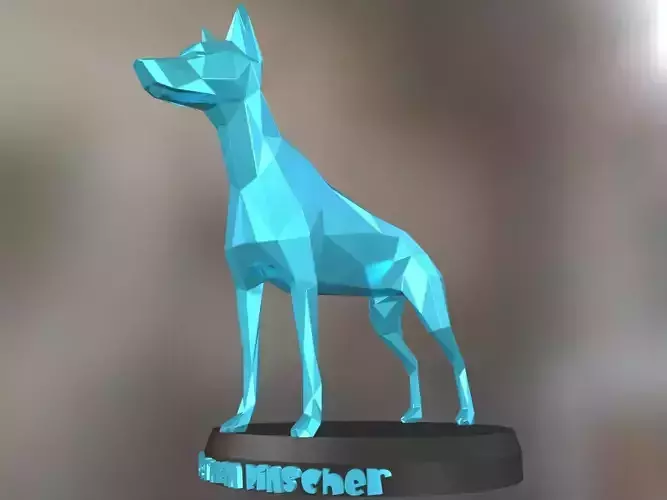 Poly Doberman Pinscher Dog 3D print model