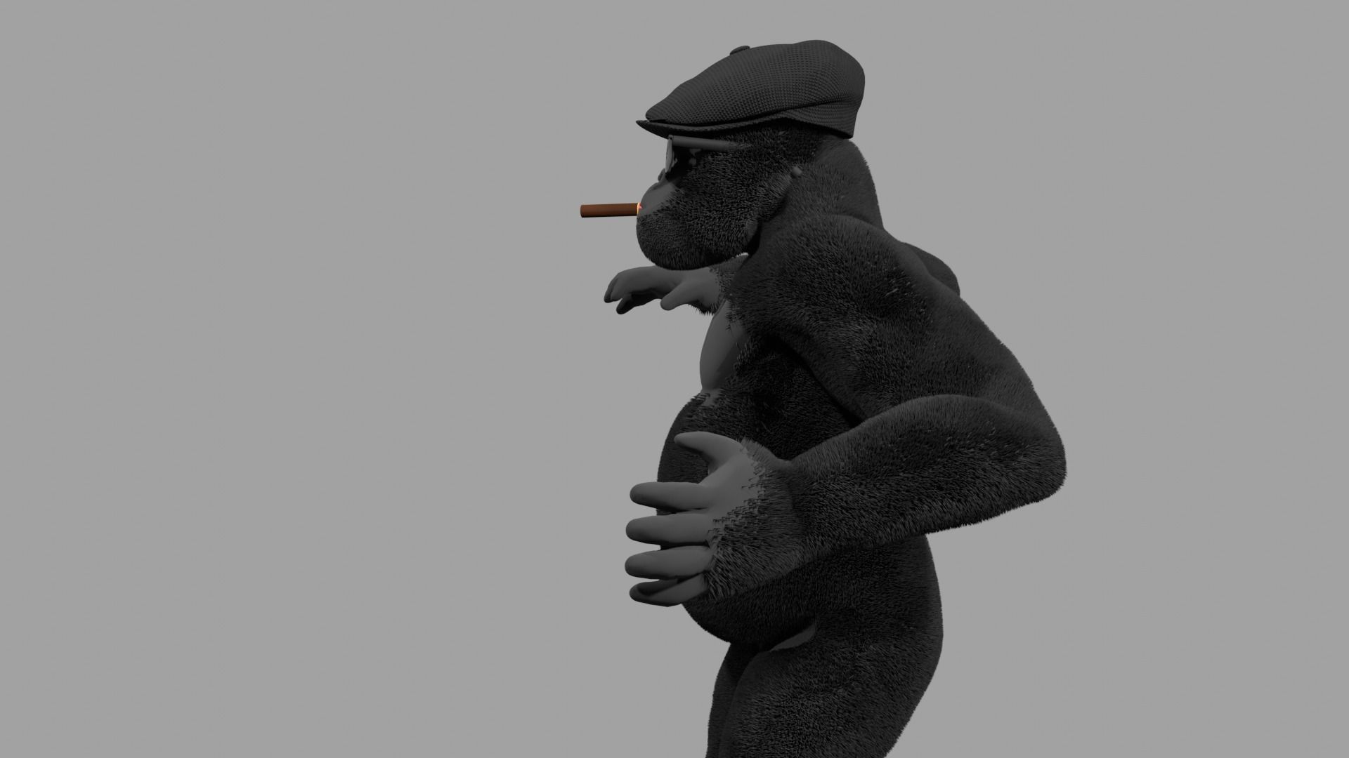 Rigged Thug Gorilla 3d model Low-poly 3D model_4